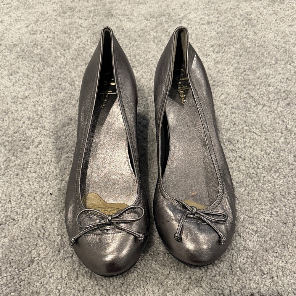Cole Haan Metallic Gray Ballet Flats